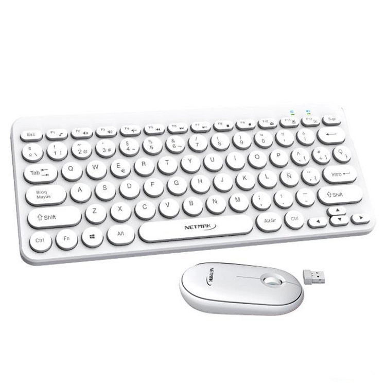 Combo Netmak Inalambrico Teclado + Mouse Blanco Art.NM-KB850-W